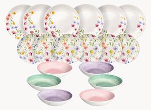 Sada porcelánového nádobí Madison Petals, pro 6 osob, 18 dílů
