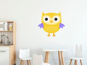 Nálepka na zeď pro děti Malá žlutá sovička Velikost: 20 x 20 cm