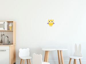 Nálepka na zeď pro děti Malá žlutá sovička Velikost: 10 x 10 cm