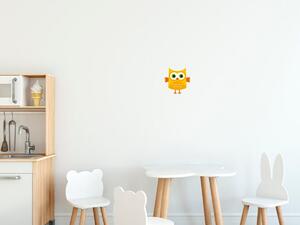 Nálepka na zeď pro děti Maličká žluto-oranžová sovička Velikost: 10 x 10 cm