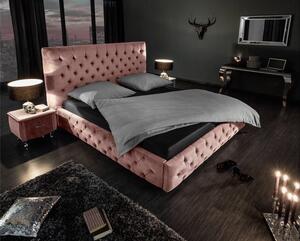 Designová postel Laney 160x200 cm starorůžový samet