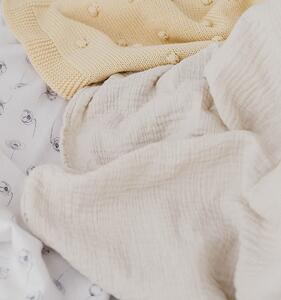 Bavlněná deka pro miminko MUŠELÍN ooh noo 95x150 cm krémová