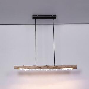LED závěsné světlo Felicitas ze dřeva, délka 100cm