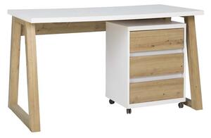 Psací stůl IWO 2, 135x76,2x65, dub artisan/bílá