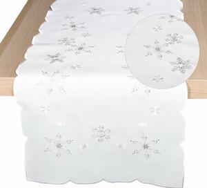 DekorTextil Ubrus Vánoční - Sněhové vločky - bílý Rozměry: 120x140 cm