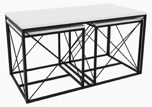 Set 3 ks konferenčních stolků Dafne (bílá + černá). 1089700