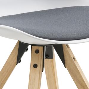 Designové židle Nascha bílá-tmavě šedá-přírodní
