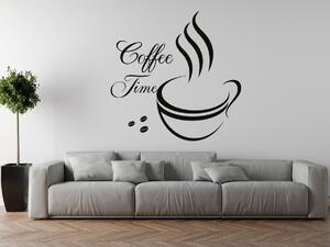Nálepka na zeď Coffee Barva: Černá-Matná, Rozměry: 100 x 100 cm