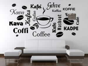 Nálepka na zeď Coffee Barva: Bílá, Rozměry: 200 x 100 cm
