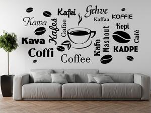 Nálepka na zeď Coffee Barva: Bílá, Rozměry: 200 x 100 cm
