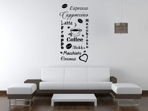 Nálepka na zeď Coffee Barva: Bílá, Rozměry: 50 x 100 cm