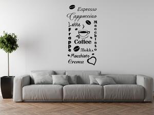 Nálepka na zeď Coffee Barva: Bílá, Rozměry: 50 x 100 cm