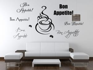 Nálepka na zeď Bon Appetite Barva: Bordová, Rozměry: 100 x 50 cm