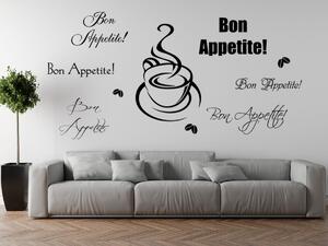 Nálepka na zeď Bon Appetite Barva: Bordová, Rozměry: 100 x 50 cm