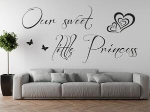 Nálepka na zeď Our sweett little princess Barva: Oranžová, Rozměry: 200 x 100 cm
