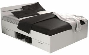 Manželská postel 140 cm Myriam (bílá) (bez matrace a roštu). Vlastní profesionální přeprava až k Vám domů 1040194