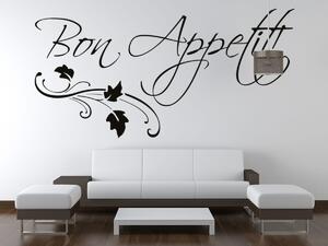 Nálepka na zeď Bon Appetit Barva: Bordová, Rozměry: 100 x 50 cm