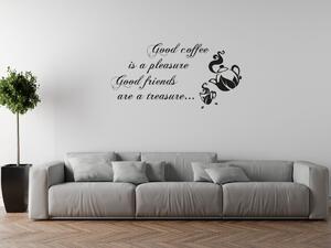 Nálepka na zeď Good coffee Barva: Bílá, Rozměry: 200 x 100 cm