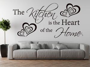 Nálepka na zeď The kitchen is the heart Barva: Bílá, Rozměry: 200 x 100 cm