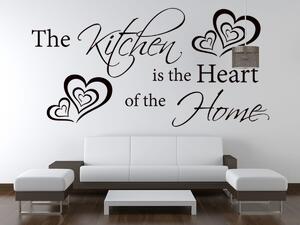 Nálepka na zeď The kitchen is the heart Barva: Bílá, Rozměry: 200 x 100 cm