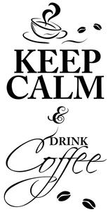 Gario Nálepka na zeď Keep calm drink coffee Barva: Bílá, Velikost: 50 x 100 cm