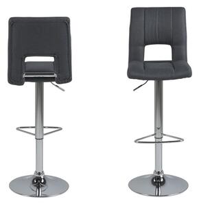 Designová barová židle Almonzo tmavě šedá / chromová