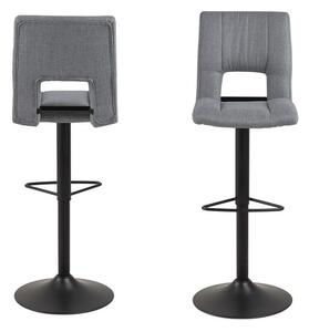 Designová barová židle Almonzo světlešedá / černá