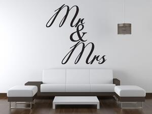 Nálepka na zeď Mr i Mrs Barva: Černá-Lesklá, Rozměry: 100 x 100 cm