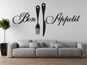 Nálepka na zeď Bon Appetit Barva: Bílá, Rozměry: 200 x 100 cm