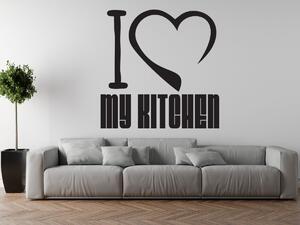 Nálepka na zeď I love my kitchen Barva: Černá-Matná, Rozměry: 100 x 100 cm