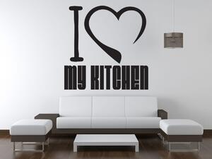Nálepka na zeď I love my kitchen Barva: Černá-Matná, Rozměry: 100 x 100 cm