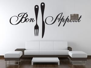 Nálepka na zeď Bon Appetit Barva: Bílá, Rozměry: 200 x 100 cm