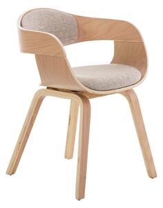 Židle King látka, dřevěné nohy natura Barva Krémová
