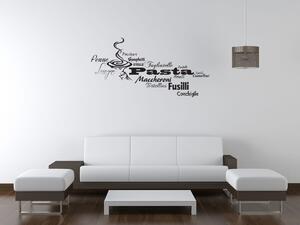 Nálepka na zeď Druhy chutných těstovin Barva: Bílá, Rozměry: 200 x 100 cm