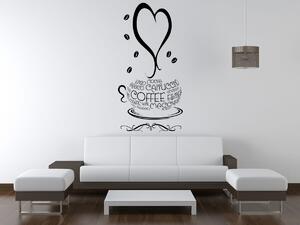 Nálepka na zeď Šálek kávy Barva: Bílá, Rozměry: 100 x 200 cm
