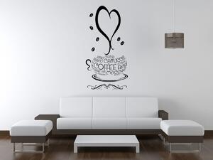 Nálepka na zeď Šálek kávy Barva: Bílá, Rozměry: 50 x 100 cm