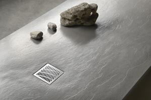 Gelco, MITIA sprchová vanička z litého mramoru, obdélník 160x90x3 cm, šedá, PMS16090
