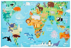 Obsession koberce AKCE:POŠKOZENO-Dětský kusový koberec Torino kids 233 WORLD MAP - 80x120 cm