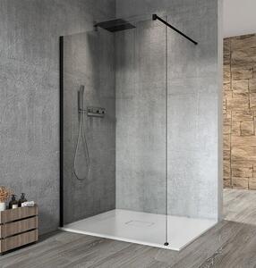 Gelco VARIO BLACK jednodílná sprchová zástěna k instalaci ke stěně, čiré sklo, 800 mm