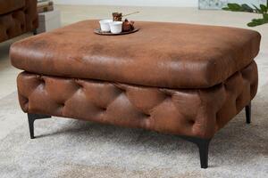 Designová taburetka Rococo antik hnědá - Skladem
