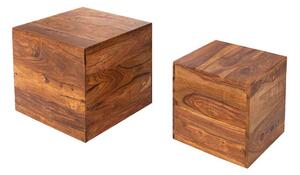 Dizajnové stolky Timber kostky z masívního dřeva