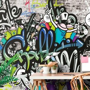 Tapeta stylová graffiti stěna - 375x250