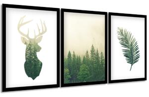 Gario Sada plakátů Divoká příroda Barva rámu: Bez rámu, Velikost: 99 x 45 cm