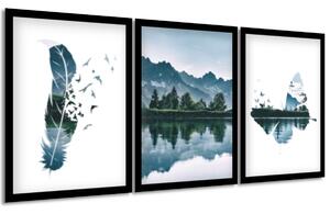 Gario Sada plakátů Horská panorama Barva rámu: Bez rámu, Velikost: 99 x 45 cm