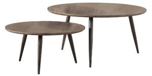 Konferenční stolky Lieke - set 2 ks 3D oak grey wash