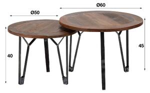 Konferenční stolky Cato - set 2 ks Recycled wood
