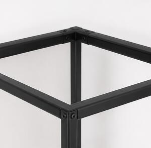 Věšák, stojan na šaty, rohový, 2 police, kov/plast, 180x60x45 cm, černá, Dekorino TK20260031