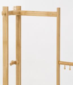 Věšák, stojan na šaty, 2 police, bambus, 155x38x30 cm, přírodní, Dekorino TK20260034