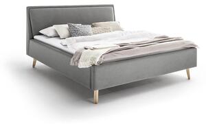 MUZZA Čalouněná postel deria 160 x 200 cm světle šedá