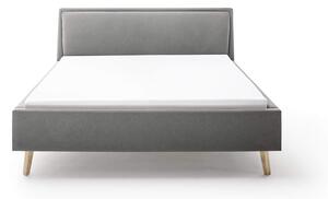 Čalouněná postel deria s úložným prostorem 180 x 200 cm světle šedá